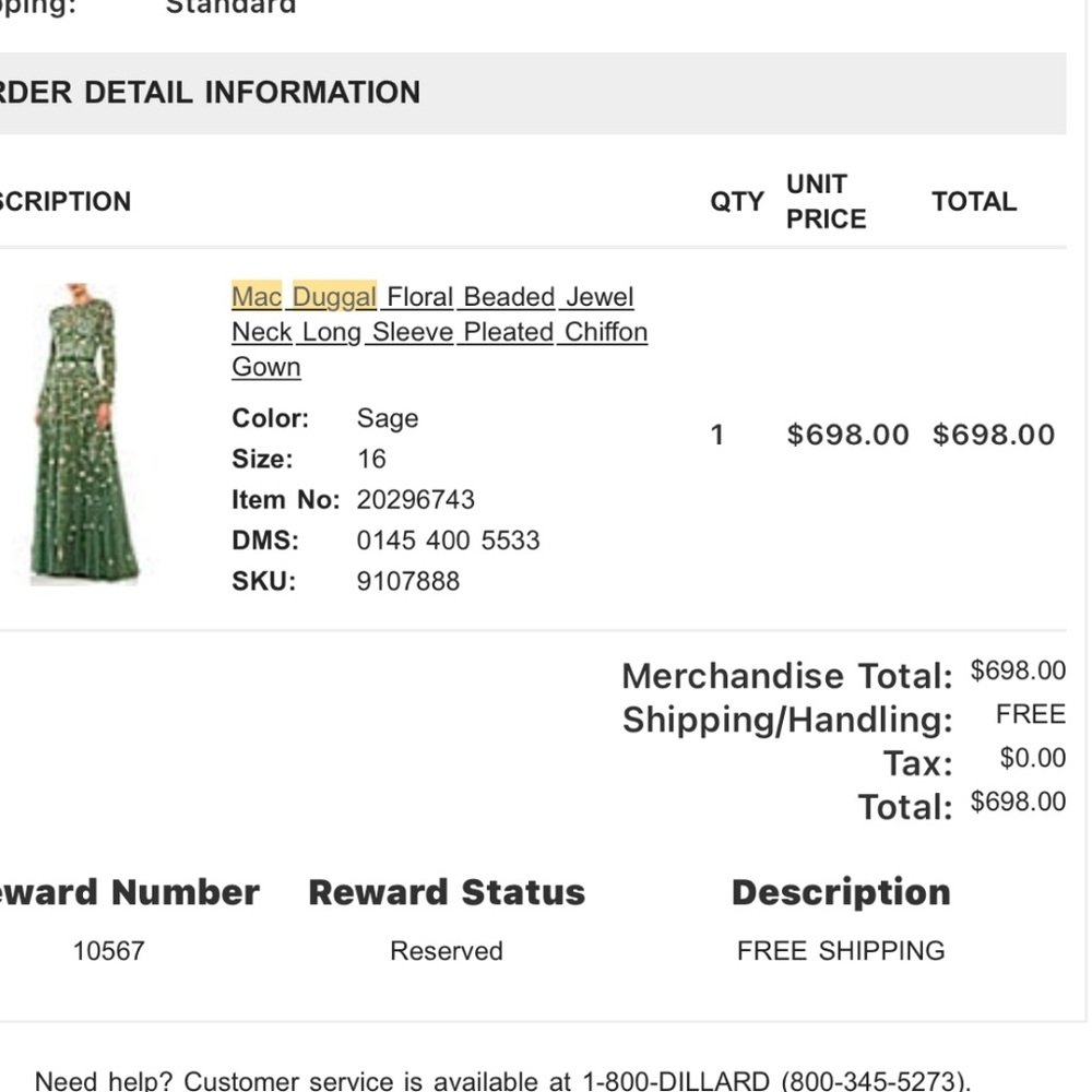 Elegant Green Floral Dress Mac Duggal NWT - Picture 5 of 8
